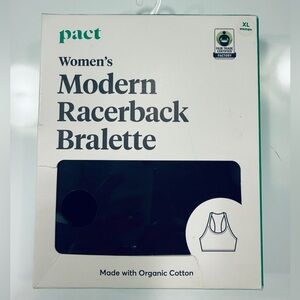 Pact Organic Cotton Women's Black Racerback Bralette Size XL